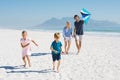 Family flying kite Royalty Free Stock Photo