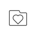 Family, folder, love icon. Multimedia minimalist outline icon