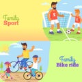 Family Football and Bike Riding with Dad and Kids