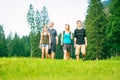 Family Of Four Hiking Royalty Free Stock Photo