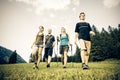 Family Of Four Hiking Royalty Free Stock Photo