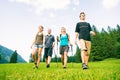 Family Of Four Hiking Royalty Free Stock Photo