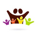 Family with four kids abstract icon Royalty Free Stock Photo