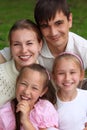 Family of four outdoor in summer