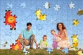 Family of four puzzle collage