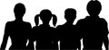 Family of four silhouette Royalty Free Stock Photo