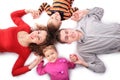 Family of four touches hands Royalty Free Stock Photo