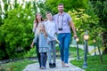 Family of four walking together Royalty Free Stock Photo