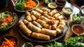 family fried spring rolls Royalty Free Stock Photo