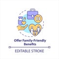 Family-friendly benefits at work concept icon