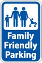 Family Friendly Parking Sign On White Background