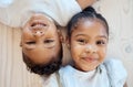 Family friends, smile and children portrait of siblings with happiness, bonding and love at home. Faces of happy kids Royalty Free Stock Photo