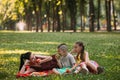 Family fruit snack picnic nature concept.