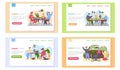 Family game landing page template with happy people parents and children playing board game Royalty Free Stock Photo