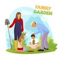 Family Garden Illustration