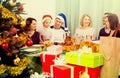 Family gathering together for Christmas celebration Royalty Free Stock Photo