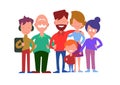 Family Generations Colorful Concept in Flat Design Royalty Free Stock Photo