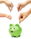 Family go green saving Royalty Free Stock Photo