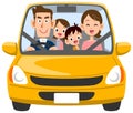 Family going out by car