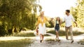 Family Going On Picnic On Summer Weekend In Countryside, Panorama Royalty Free Stock Photo