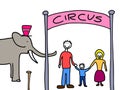 Family going to circus