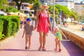 Family going to sea beach