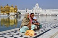 Family at the Golden Temple in India Royalty Free Stock Photo