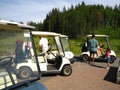 Family at the golf course