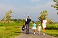 Family of golf players Royalty Free Stock Photo