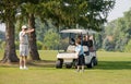 Family golfing Royalty Free Stock Photo