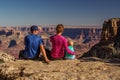 A family in Grand Canyon National Park, South Rim, Arizona, USA Royalty Free Stock Photo