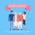 Family Grandfather With Grandmother Happy Grandparents Day Greeting Card Banner Royalty Free Stock Photo