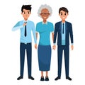 Family grandmother with adult grandsons