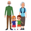 Family grandparents and grandchildren cartoons