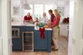 Family With Grandparents Preparing Christmas Meal In Kitchen Royalty Free Stock Photo