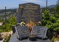 Family grave with cross bearing Jesus in the cemetery in Saint Paul-De-Vence, Provence, France Royalty Free Stock Photo