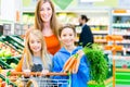 Family grocery shopping in hypermarket Royalty Free Stock Photo