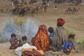 Family group at the Pushkar Fair Royalty Free Stock Photo