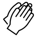 Family handclap icon outline vector. Hand clap support