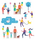 Family Happy Children Set Vector Illustration Royalty Free Stock Photo