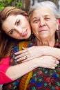 Family - happy young woman and grandmother Royalty Free Stock Photo