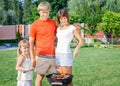 Family having barbecue Royalty Free Stock Photo