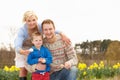 Family Having Egg And Spoon Race Royalty Free Stock Photo