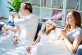 Family having flu Royalty Free Stock Photo