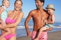 Family Having Fun On Beach Royalty Free Stock Photo