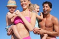 Family Having Fun On Beach Royalty Free Stock Photo