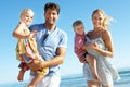 Family Having Fun On Beach Royalty Free Stock Photo