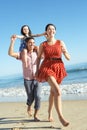 Family Having Fun On Beach Royalty Free Stock Photo