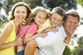 Family having fun in countryside Royalty Free Stock Photo