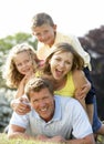 Family having fun in countryside Royalty Free Stock Photo